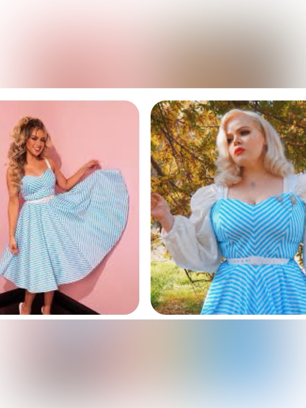 Rare! Pinup Vixen Micheline Pitt dollface blue  chevron rockabilly swing dress